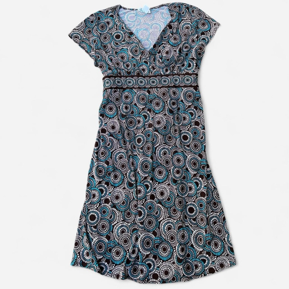 Motherhood Brown and Teal Printed Midi Dress